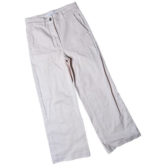 Everlane Light Blush Pink The Wide Leg Crop High Rise Stretch Cotton Jeans 0 - Picture 1 of 6